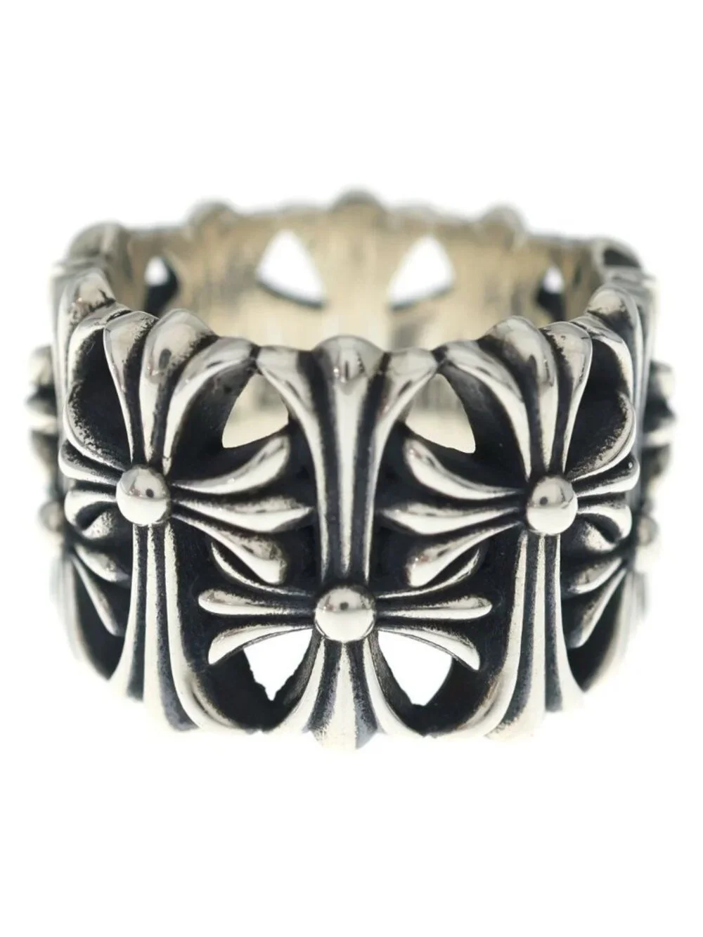Chrome Hearts Cemetery Black Sling Silver Ring